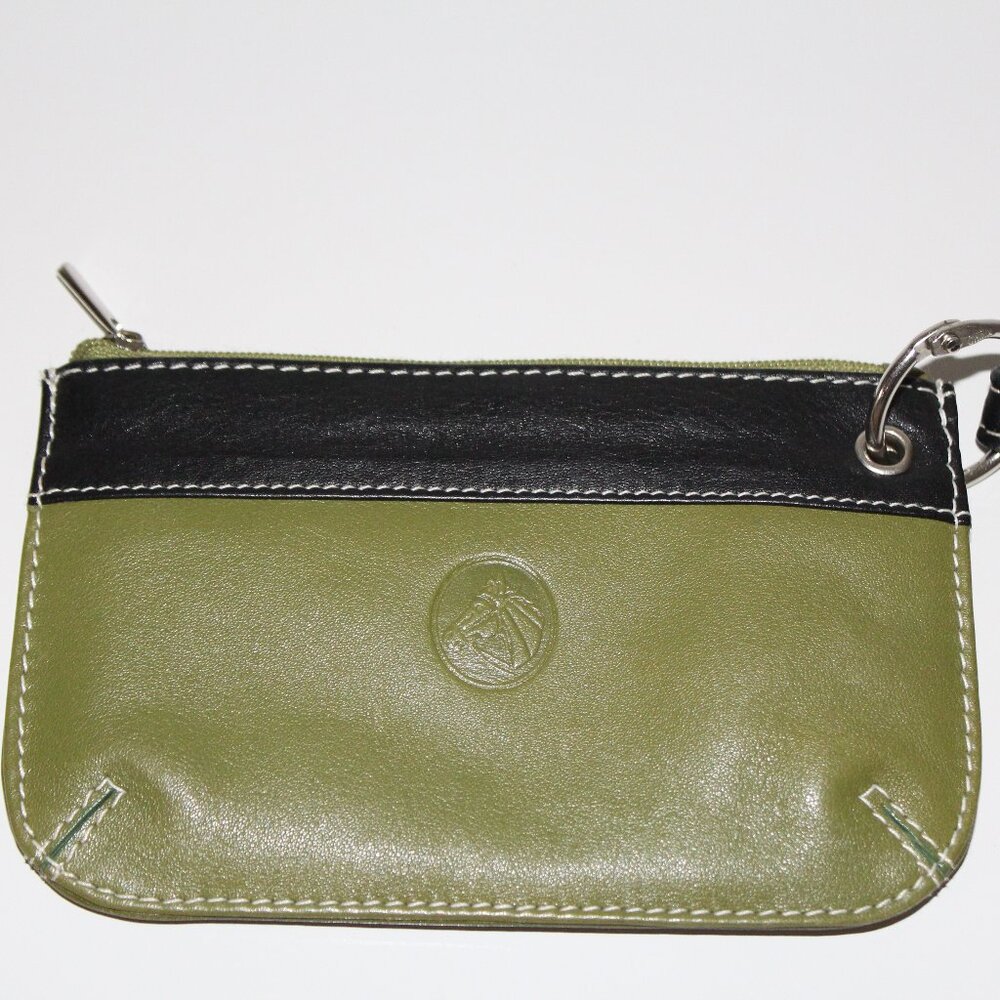 12a. CUTE LILO COLLECTIONS SMALL LEATHER WRISTLET - OLVIE GREEN